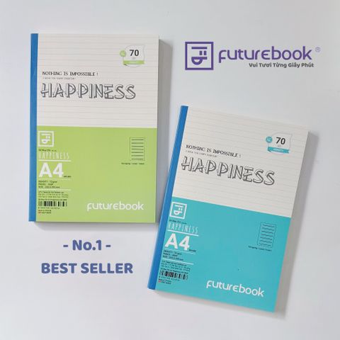 Sổ may chỉ dán gáy Happiness A4 200tr kẻ ngang - MC484 (Mẫu ngẫu nhiên)