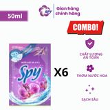  [Combo] Dây 6 túi nước giặt xả 50ml SPY DEEP CLEAN sạch sâu thơm lâu lưu hương hoa Pháp 