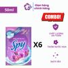  [Combo] Dây 6 túi nước giặt xả 50ml SPY DEEP CLEAN sạch sâu thơm lâu lưu hương hoa Pháp 