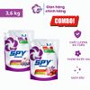  (Đủ mùi) Combo 2 túi nước giặt xả SPY Super White 3,6kg siêu trắng sáng kết hợp giặt xả khử mùi hôi 