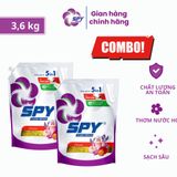  Combo 2 túi nước giặt xả SPY Super White hương Passion 3,6kg công thức vừa giặt vừa xả siêu trắng sáng lưu hương dài lâu 