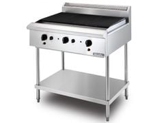 Bếp nướng than nhân tạo 3 họng dùng gas Berjaya  có chân đứng CB3BFS-17