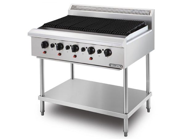 Bếp nướng than nhân tạo 5 họng dùng gas Berjaya  có chân đứng CB5BFS-17