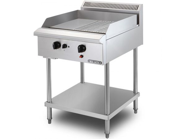 Bếp chiên nửa phẳng nửa nhám dùng gas Berjaya có chân đứng  GG2BHRFS-17