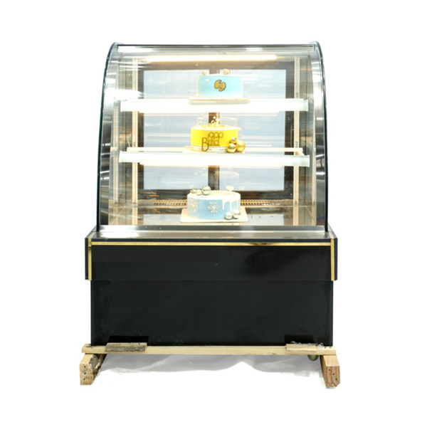 Tủ trưng bày bánh kính cong 90 để bàn