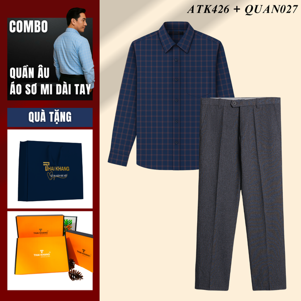 Quà tặng bố Thái Khang áo sơ mi polo quần tây trung niên lịch lãm món quà ý nghĩa dịp lễ sinh nhật, father' day