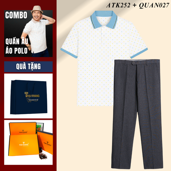 Quà tặng bố Thái Khang áo sơ mi polo quần tây trung niên lịch lãm món quà ý nghĩa dịp lễ sinh nhật, father' day