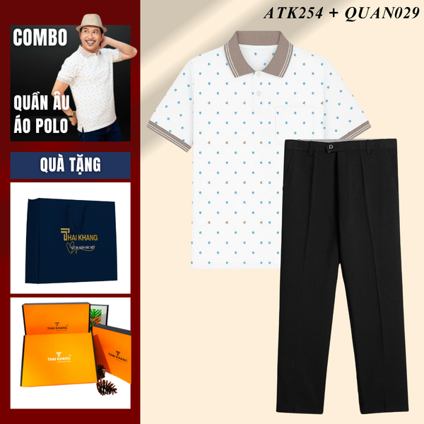 Quà tặng bố Thái Khang áo sơ mi polo quần tây trung niên lịch lãm món quà ý nghĩa dịp lễ sinh nhật, father' day