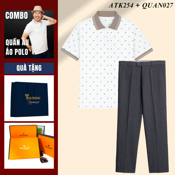 Quà tặng bố Thái Khang áo sơ mi polo quần tây trung niên lịch lãm món quà ý nghĩa dịp lễ sinh nhật, father' day