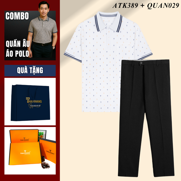 Quà tặng bố Thái Khang áo sơ mi polo quần tây trung niên lịch lãm món quà ý nghĩa dịp lễ sinh nhật, father' day