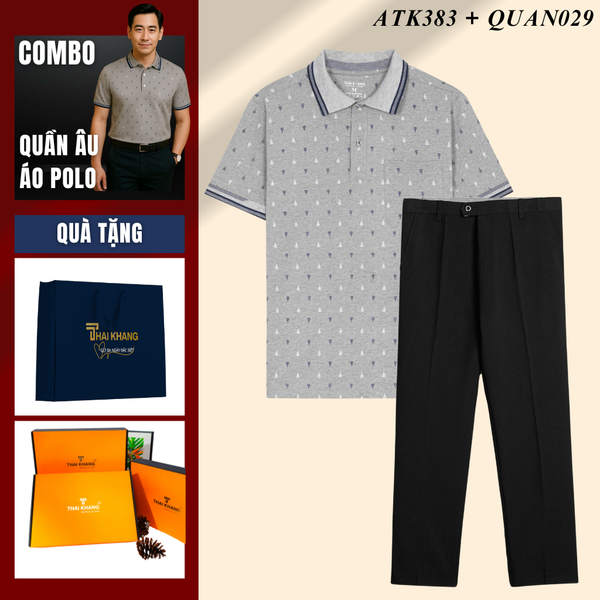 Quà tặng bố Thái Khang áo sơ mi polo quần tây trung niên lịch lãm món quà ý nghĩa dịp lễ sinh nhật, father' day