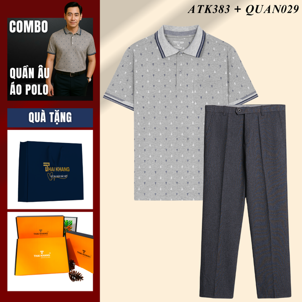 Quà tặng bố Thái Khang áo sơ mi polo quần tây trung niên lịch lãm món quà ý nghĩa dịp lễ sinh nhật, father' day