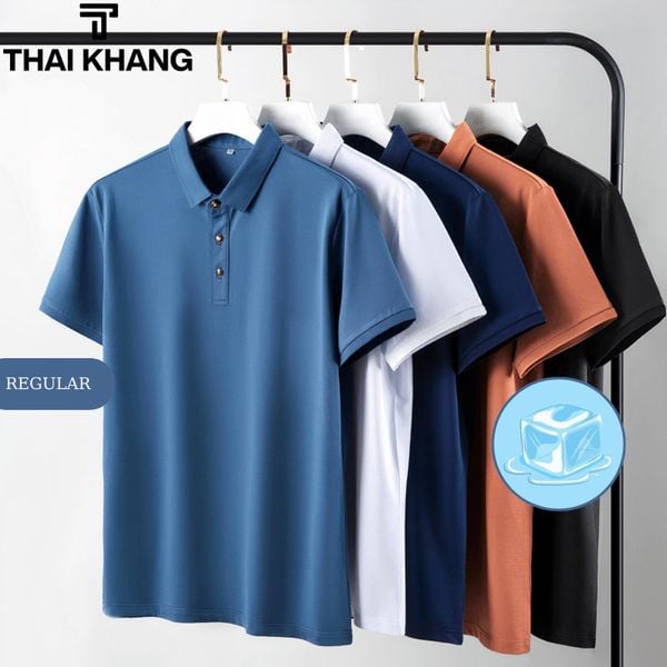 Áo polo nam THÁI KHANG vải CVC cá sấu kháng khuẩn ATK14