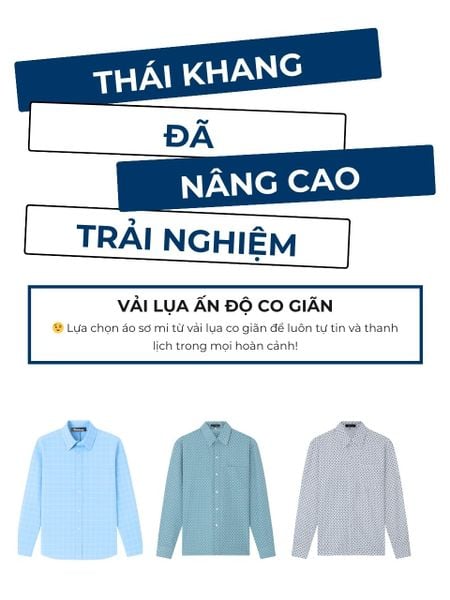 Áo sơ mi nam dài tay trung niên THÁI KHANG vải lụa ATK22