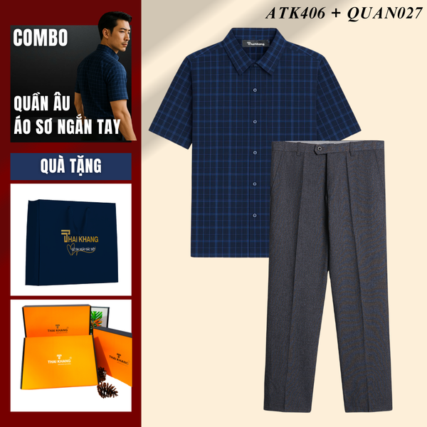 Quà tặng bố Thái Khang áo sơ mi polo quần tây trung niên lịch lãm món quà ý nghĩa dịp lễ sinh nhật, father' day