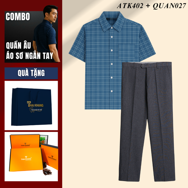 Quà tặng bố Thái Khang áo sơ mi polo quần tây trung niên lịch lãm món quà ý nghĩa dịp lễ sinh nhật, father' day