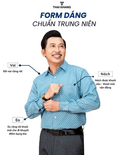 Áo sơ mi nam dài tay trung niên THÁI KHANG vải lụa ATK22