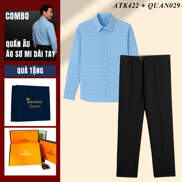 Quà tặng bố Thái Khang áo sơ mi polo quần tây trung niên lịch lãm món quà ý nghĩa dịp lễ sinh nhật, father' day