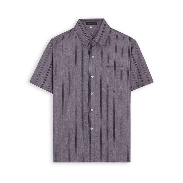 Áo sơ mi nam trung niên vải đũi sọc Thái Khang ADUI15