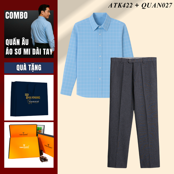 Quà tặng bố Thái Khang áo sơ mi polo quần tây trung niên lịch lãm món quà ý nghĩa dịp lễ sinh nhật, father' day