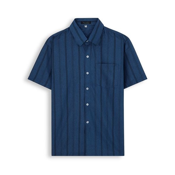 Áo sơ mi nam trung niên vải đũi sọc Thái Khang ADUI15