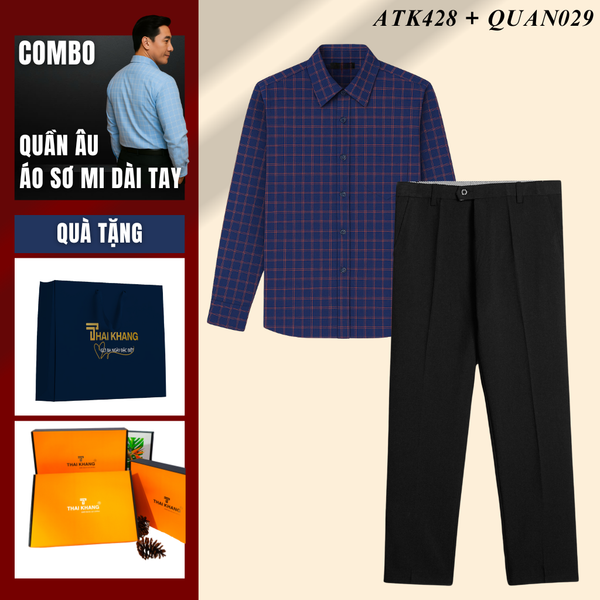 Quà tặng bố Thái Khang áo sơ mi polo quần tây trung niên lịch lãm món quà ý nghĩa dịp lễ sinh nhật, father' day