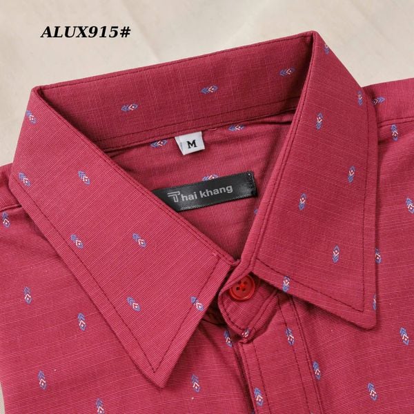 Áo sơ mi ngắn tay nam trung niên Thái Khang vải cotton cao cấp ALUX91
