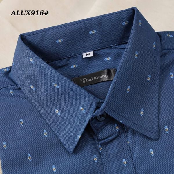 Áo sơ mi ngắn tay nam trung niên Thái Khang vải cotton cao cấp ALUX91