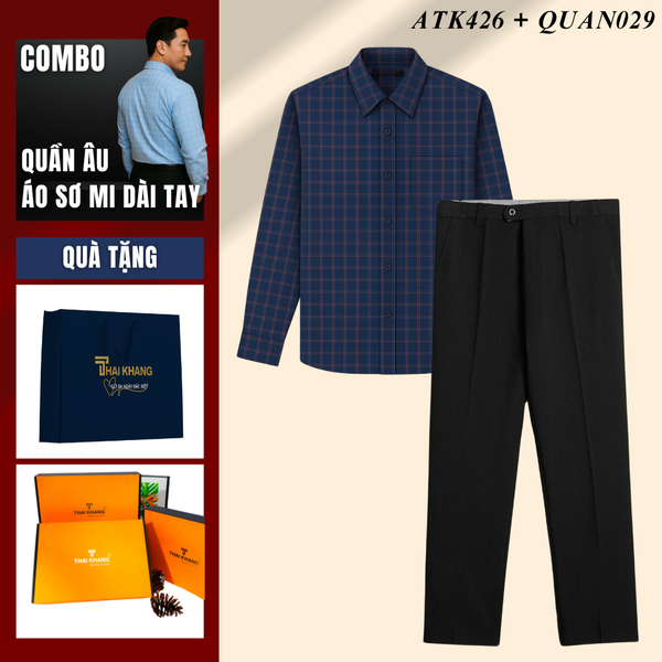 Quà tặng bố Thái Khang áo sơ mi polo quần tây trung niên lịch lãm món quà ý nghĩa dịp lễ sinh nhật, father' day