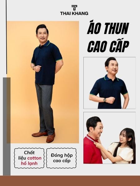 Áo thun trung niên Thái Khang loại áo polo cao cấp cho bố ATK26