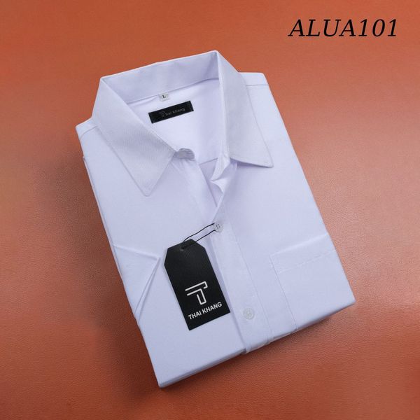 Áo sơ mi ngắn tay nam trung niên THÁI KHANG vải lụa mềm mịn ALUA10