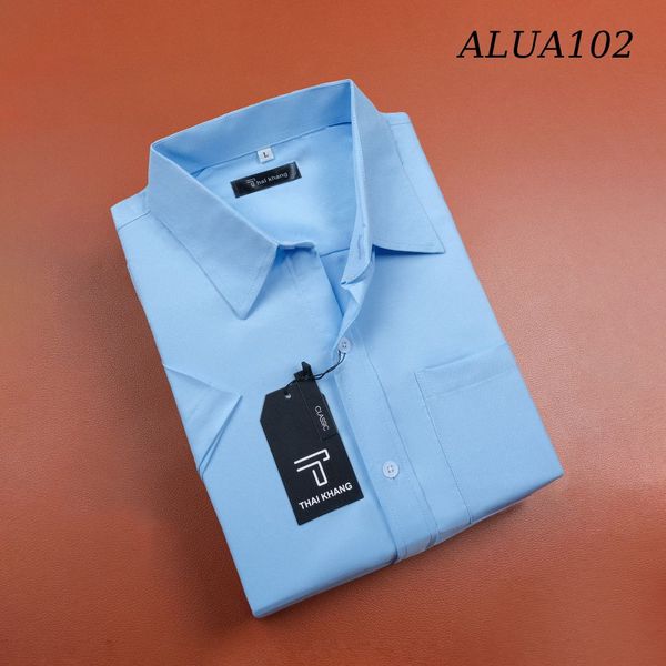 Áo sơ mi ngắn tay nam trung niên THÁI KHANG vải lụa mềm mịn ALUA10