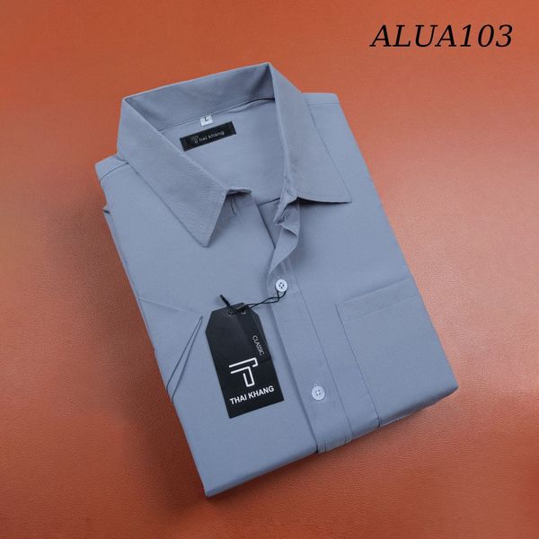 Áo sơ mi ngắn tay nam trung niên THÁI KHANG vải lụa mềm mịn ALUA10