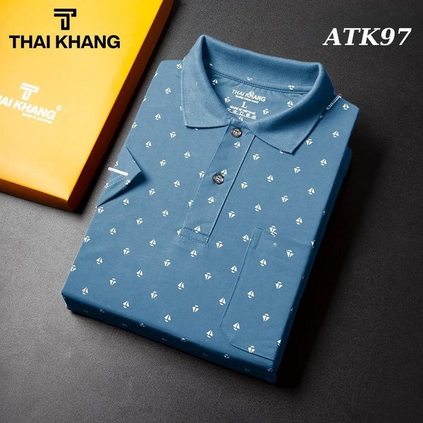 Áo thun nam trung niên họa tiết THÁI KHANG vải cotton ATK09