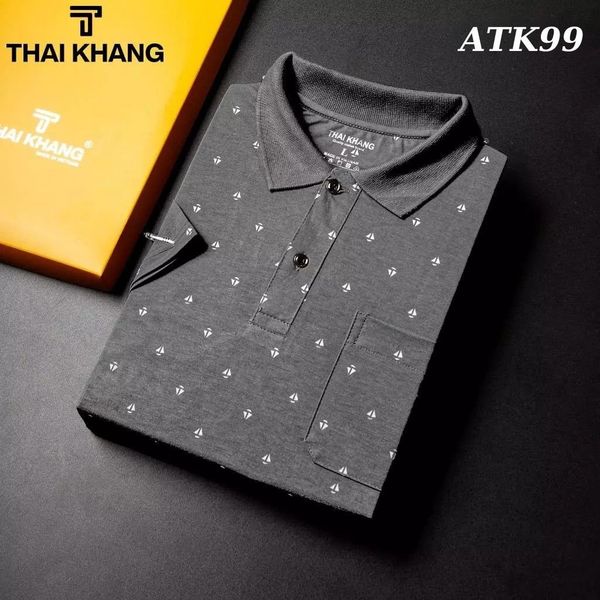 Áo thun nam trung niên họa tiết THÁI KHANG vải cotton ATK09