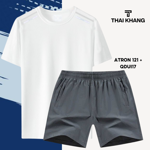 Bộ thể thao nam cổ tròn Thái Khang chất liệu vải thun lạnh B02