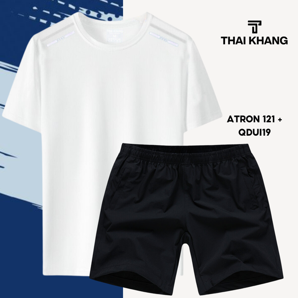 Bộ thể thao nam cổ tròn Thái Khang chất liệu vải thun lạnh B02