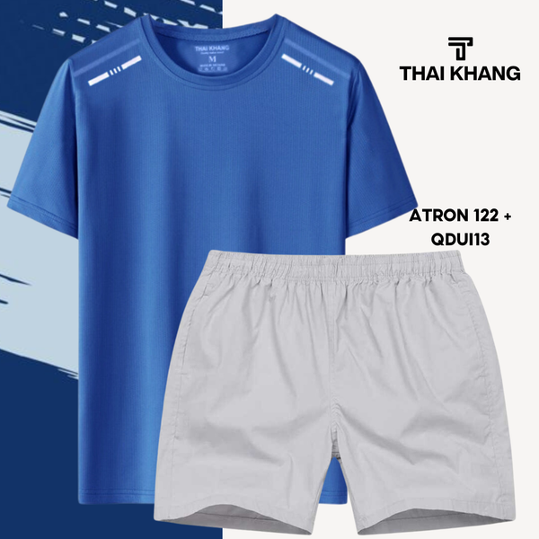 Bộ thể thao nam cổ tròn Thái Khang chất liệu vải thun lạnh B02