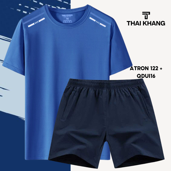Bộ thể thao nam cổ tròn Thái Khang chất liệu vải thun lạnh B02