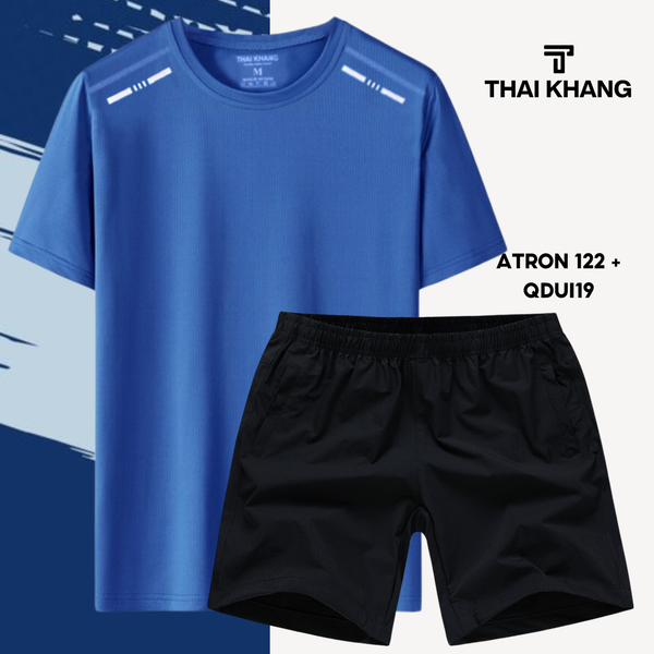Bộ thể thao nam cổ tròn Thái Khang chất liệu vải thun lạnh B02