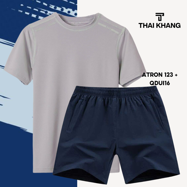 Bộ thể thao nam cổ tròn Thái Khang chất liệu vải thun lạnh B02