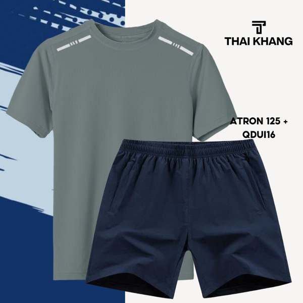 Bộ thể thao nam cổ tròn Thái Khang chất liệu vải thun lạnh B02