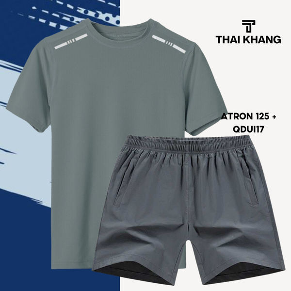 Bộ thể thao nam cổ tròn Thái Khang chất liệu vải thun lạnh B02