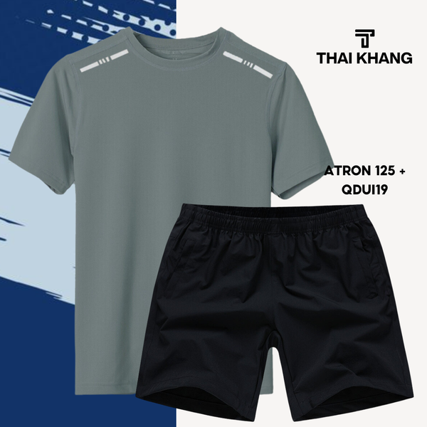 Bộ thể thao nam cổ tròn Thái Khang chất liệu vải thun lạnh B02