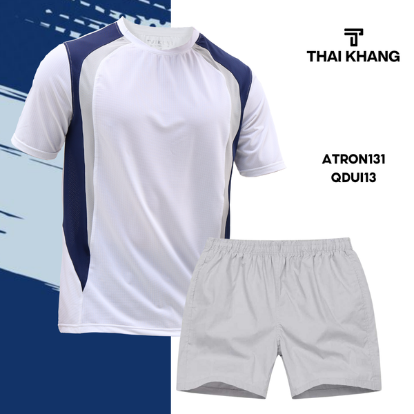 Bộ thể thao nam cổ tròn Thái Khang chất liệu vải thun lạnh B03