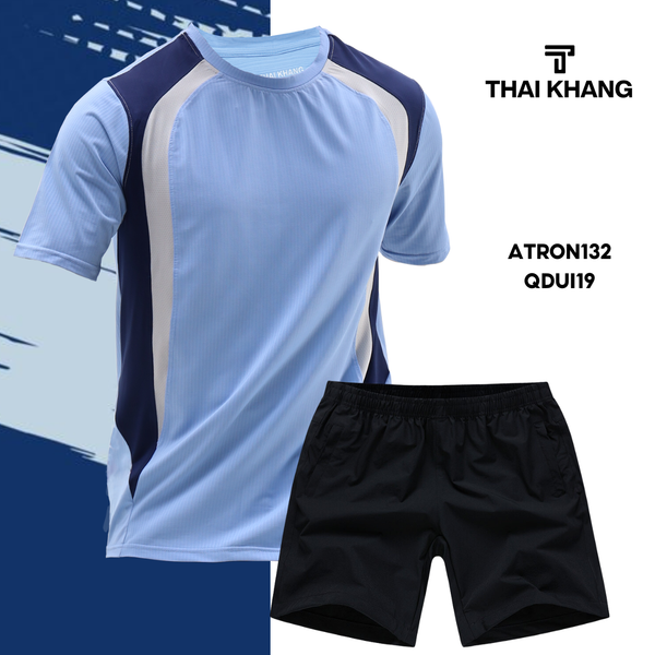 Bộ thể thao nam cổ tròn Thái Khang chất liệu vải thun lạnh B03