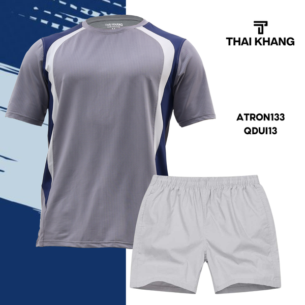 Bộ thể thao nam cổ tròn Thái Khang chất liệu vải thun lạnh B03