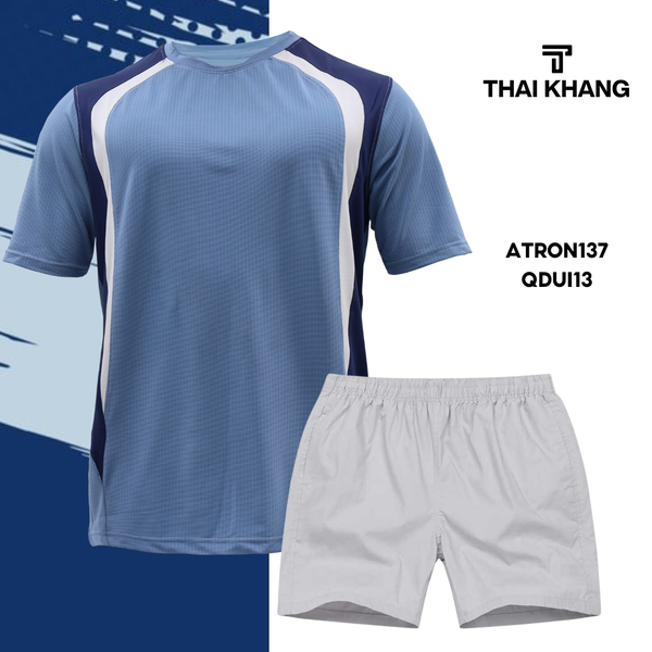 Bộ thể thao nam cổ tròn Thái Khang chất liệu vải thun lạnh B03