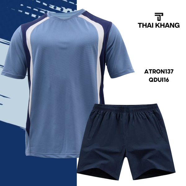 Bộ thể thao nam cổ tròn Thái Khang chất liệu vải thun lạnh B03