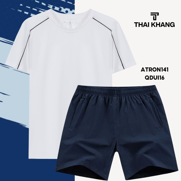 Bộ thể thao nam cổ tròn Thái Khang chất liệu vải thun lạnh B04